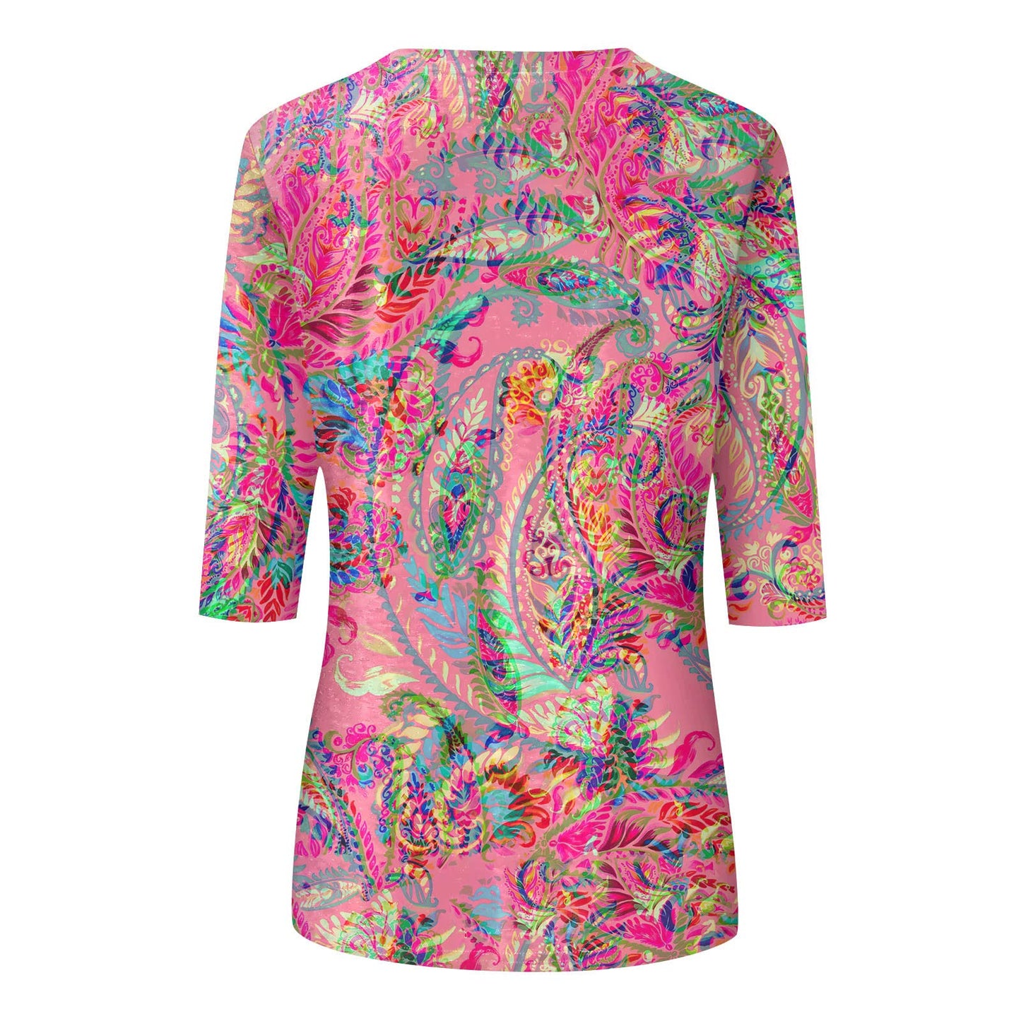 Sleeveless Plus Size Tops for Women 3/4 Length Sleeve Womens Tops 2024 Floral Print Vintage Casual Loose with Round Neck Plus Size Shirts