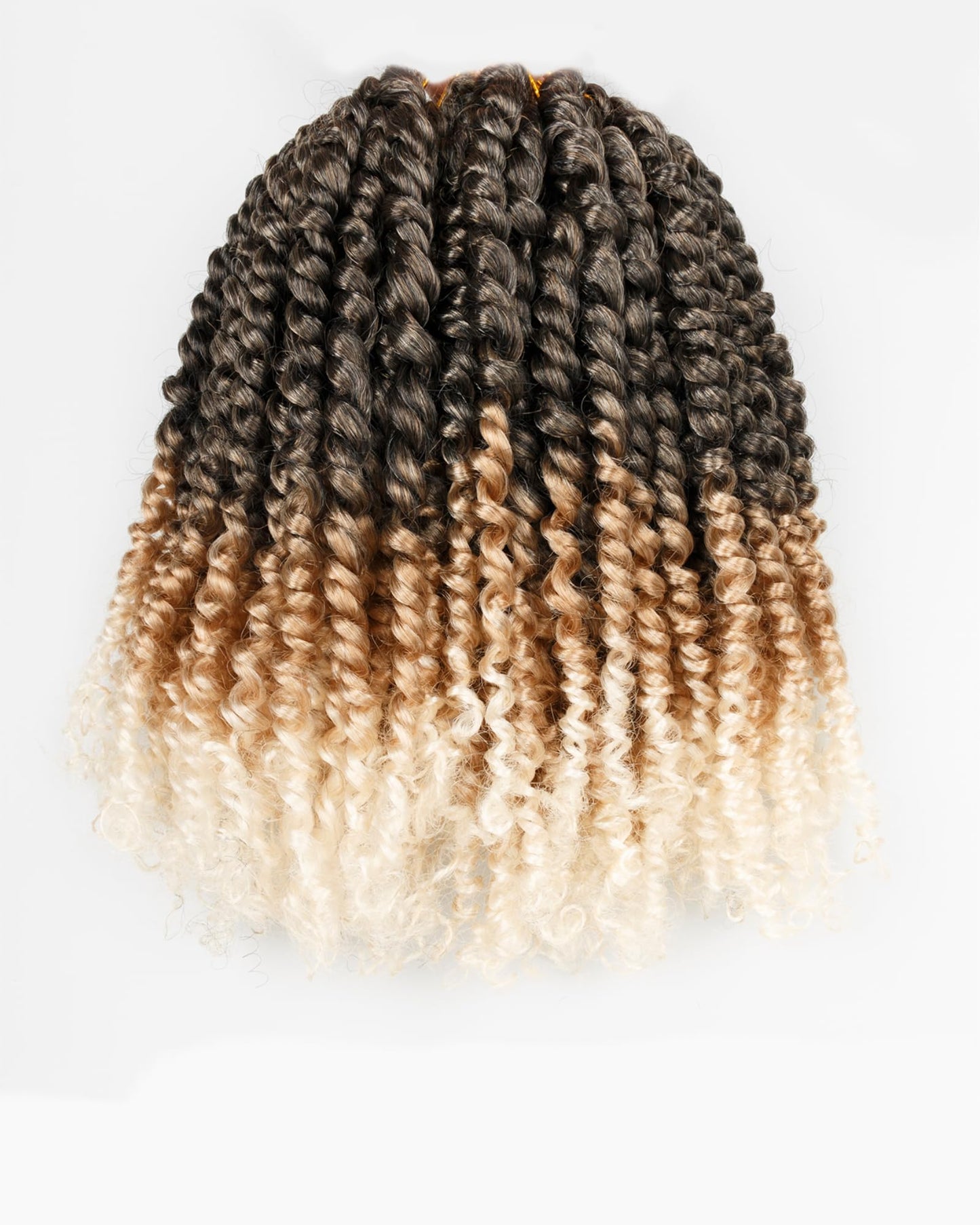 10 Inches 8 Packs Short Passion Twist Crochet Hair for Black Women and Kids-3 Tones Ombre Gray to Blonde to Off-white, Pre Looped Pretwisted Crochet Hair Extension(10"-8 Packs,Gray/27/613)