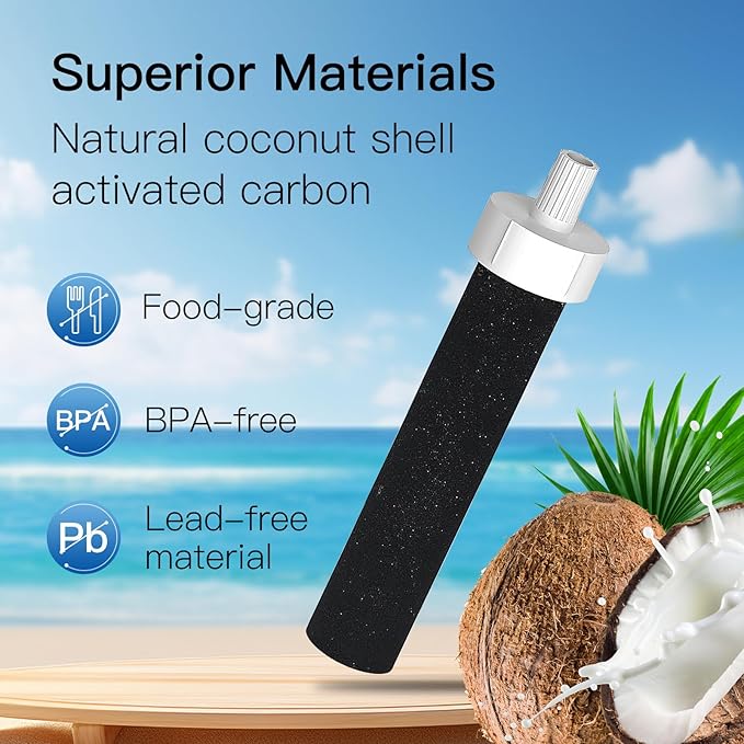 Water Bottle Filter, Replacement for Brita® BB06, Brita® Hard Sided, Stainless Steel and Plastic Bottle Filter, Reduces Chlorine, BPA-Free, Last Up to 2 Months or 40 Gallons (Pack of 2)