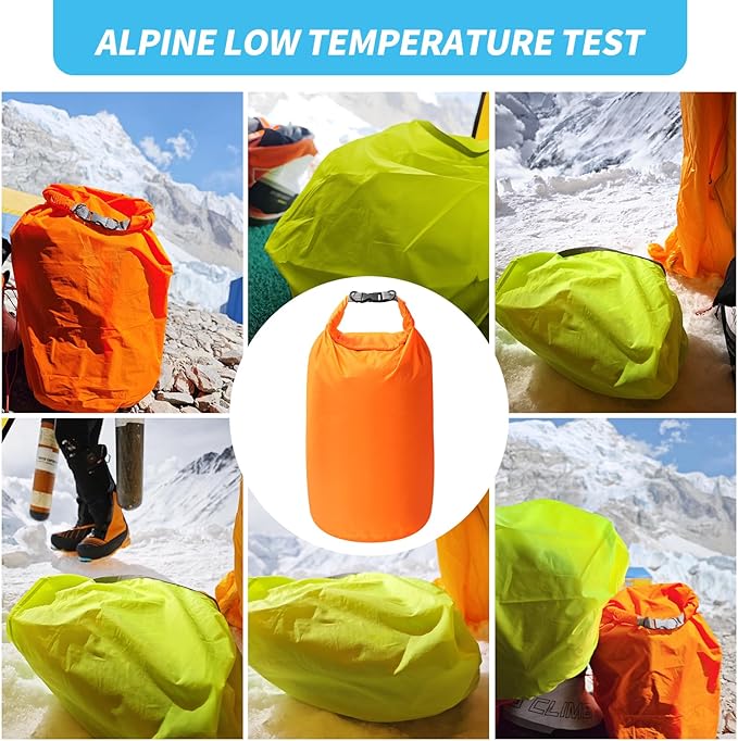 Dry Bag Set, Waterproof Small Lightweight Dry Bags for Paddle Board Kayaking, Fishing, Camping (Orange, 2L+5L+10L)