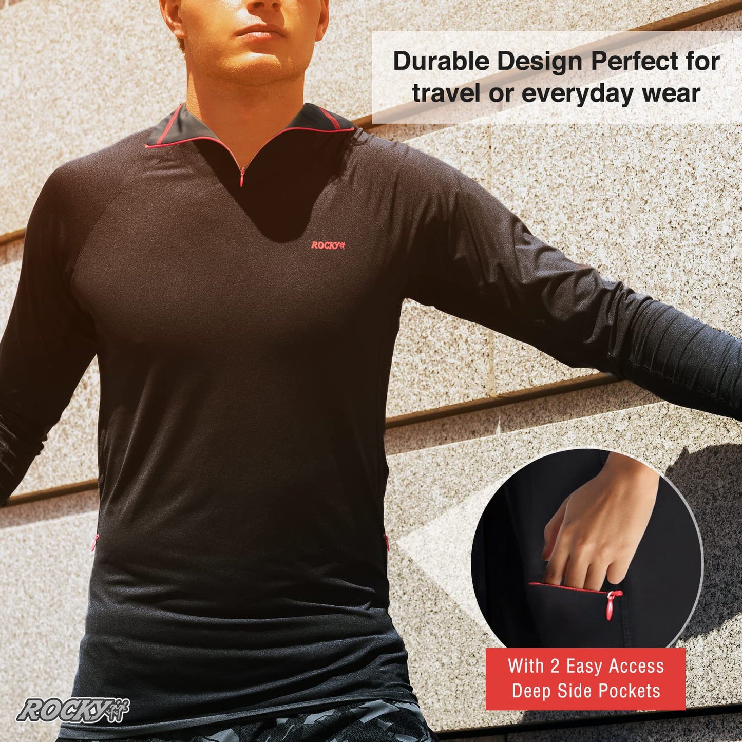 1/4 Zip Pullover - Men's Cadet Collar Comfy Thermal Long Sleeve Shirt - Turtleneck to V-Neck Convertible (Mock Neck - White - XX-Large)