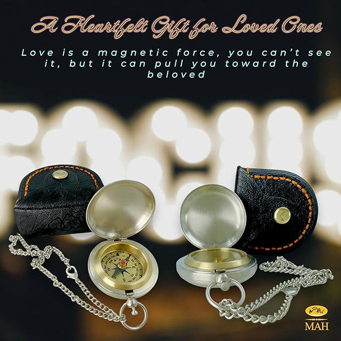 Backpacking Navigation Handmade Brass Personalize Compass for Best Man Get Well Hiking Camping Hunting Trekking Sailing Adventure Travelling Graduation Day Birthday Gifts for Son Back to School