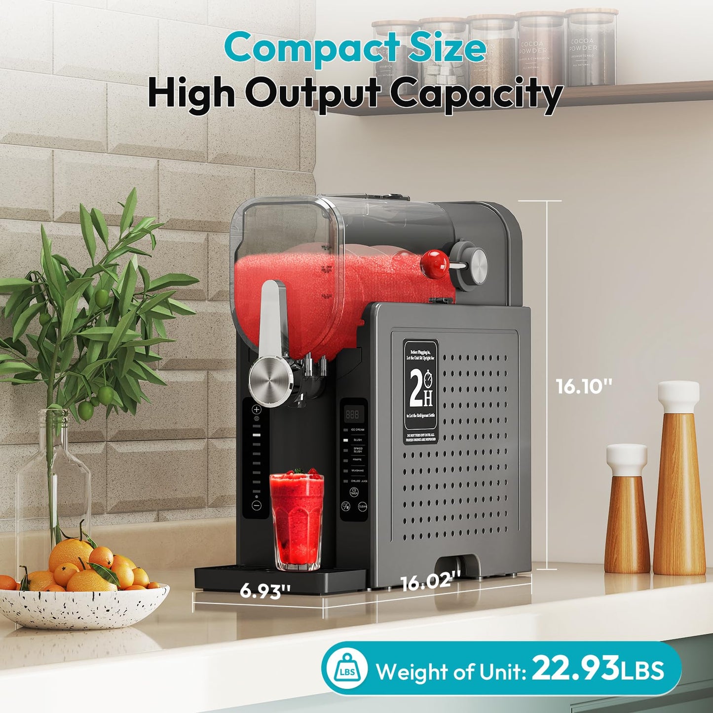 Rellytech Slushy Machine for Home - Slushie Machine No Ice Needed with 6 Preset Programs, Ice Cream, Margaritas, Frappes, Smoothie, Professional Frozen Drink Maker, Self-Cleaning, Fathers Day Gift