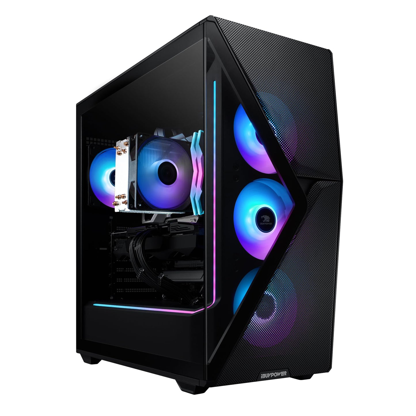 iBUYPOWER Slate MESH Gaming PC Desktop Computer Intel Core i7 14700F CPU, NVIDIA GeForce RTX 5070 12GB GPU, 32GB DDR5 RGB 5200MHz RAM, 1TB NVMe SSD, Windows 11 Home, Keyboard and Mouse - SMI7N5701