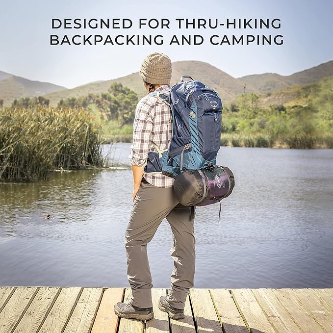 Hyke & Byke Katahdin 32 F Hiking & Backpacking Sleeping Bag - 4 Season, 625FP Ultralight Sleeping Bag - Water Resistant - Charcoal Gray - Short