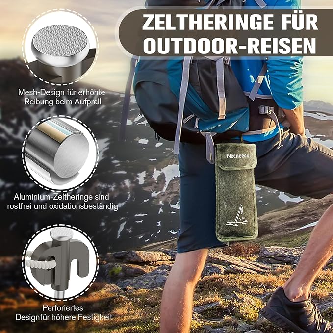 14 Pack Heavy Duty Outdoor Camping Tent Pegs, Aluminum Tent Pegs, Rust and Corrosion Resistant, Suitable for Garden, Camping, Outdoor Hiking, Fishing and Camping Tents.