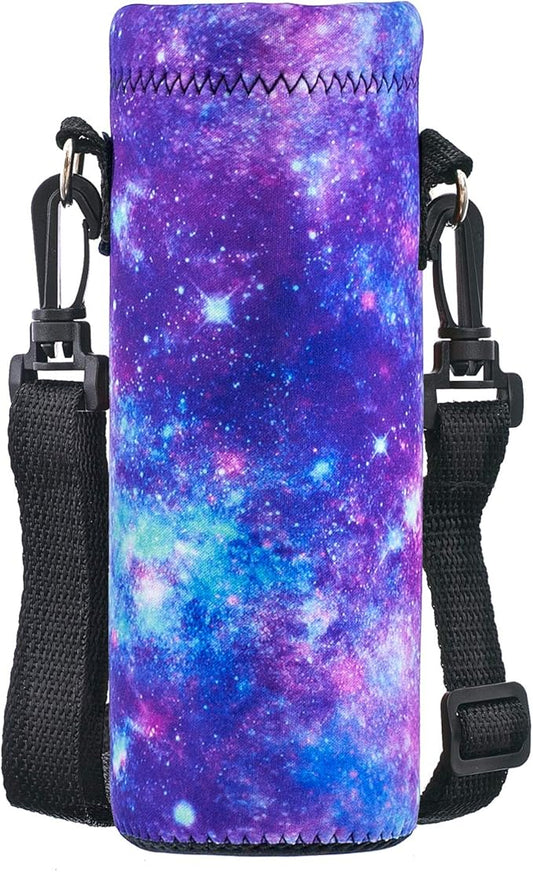 Water Bottle Sling Case Bag Carrier Holder - 500ML 750ML 1000ML Neoprene Water Bottle Sleeve Cooler Cover Pouch with Adjustable Shoulder Strap for Men Women Travel Camping Walking Hiking Running
