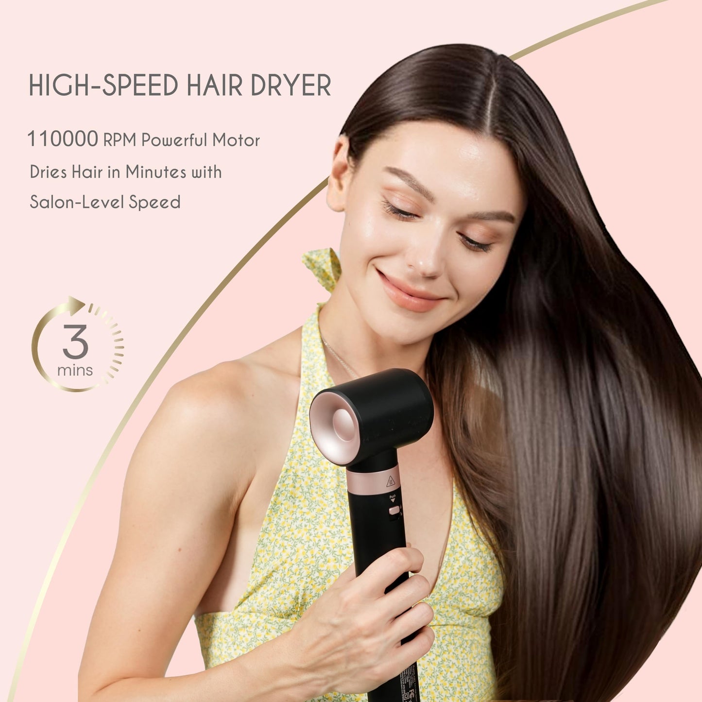 Annlary 5 in 1 Ionic Hot Air Styler, 1400W Powerful Hair Dryer Brush, Auto-Wrap Curlers, Paddle Brush for Fast Drying, Curling, Straightening, Volumizing with Travel & Storage Bag