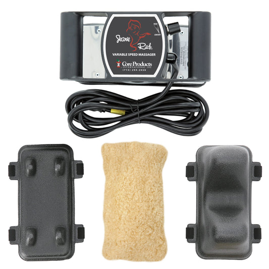 Core Products Jeanie Rub Massager Deluxe Package - Variable Speed Electric Massager for Deep Tissue Pain Relief, Full Body Massage, Back & Shoulder Massager w Fleece Pad Cover & Trigger Point