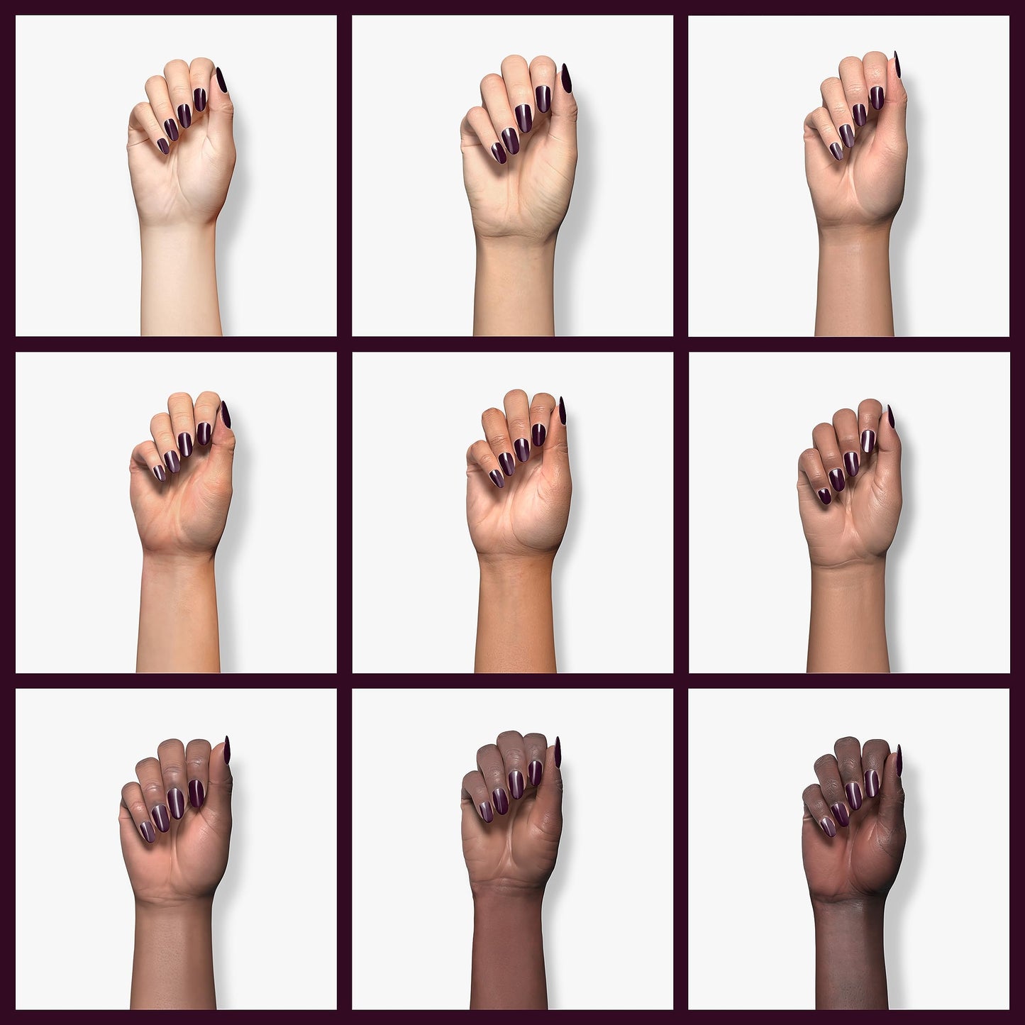AIMEILI Soak Off U V LED Gel Nail Polish - Burgundy Plum Dark Purple (028) 10ml