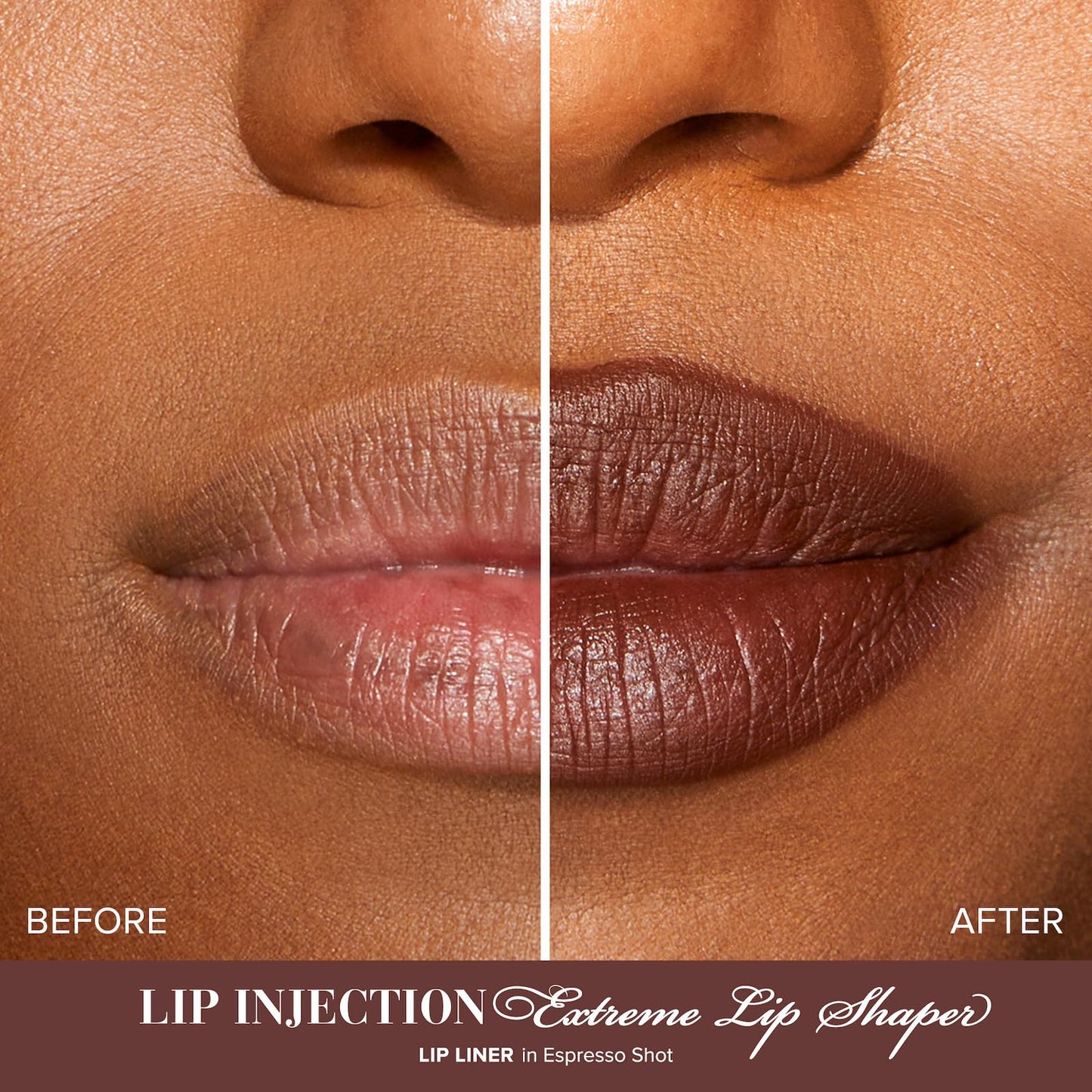 Too Faced Lip Injection Extreme Lip Shaper Plumping Lip Liner | Long Lasting + Smudge Proof, Dark Chocolate Nude