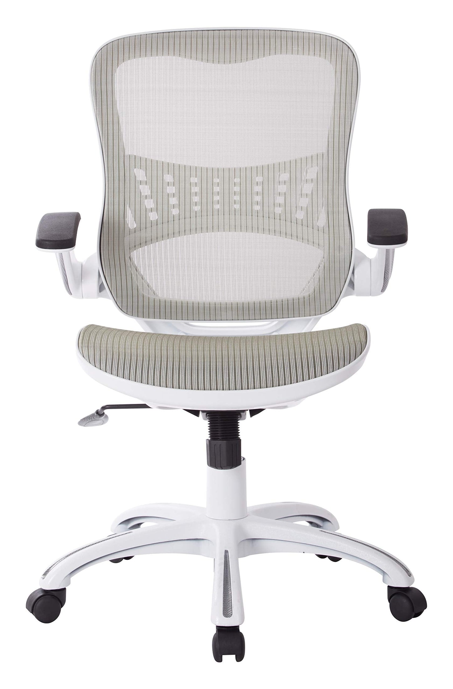 Office Star Ventilated Manager's Office Desk Chair with Breathable Mesh Seat and Back, White Base, White