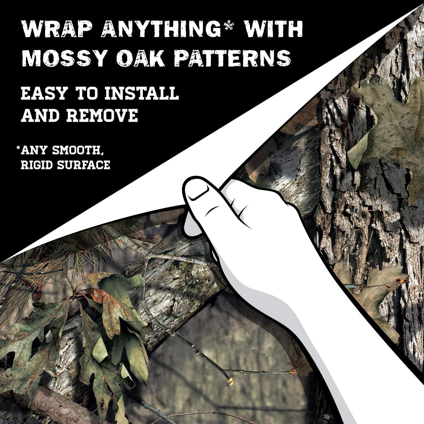 Mossy Oak Matte Camo Roll Hunting Patterns, Self-Adhesive Vinyl Wrap, DIY (24"x12", Original Bottomland)