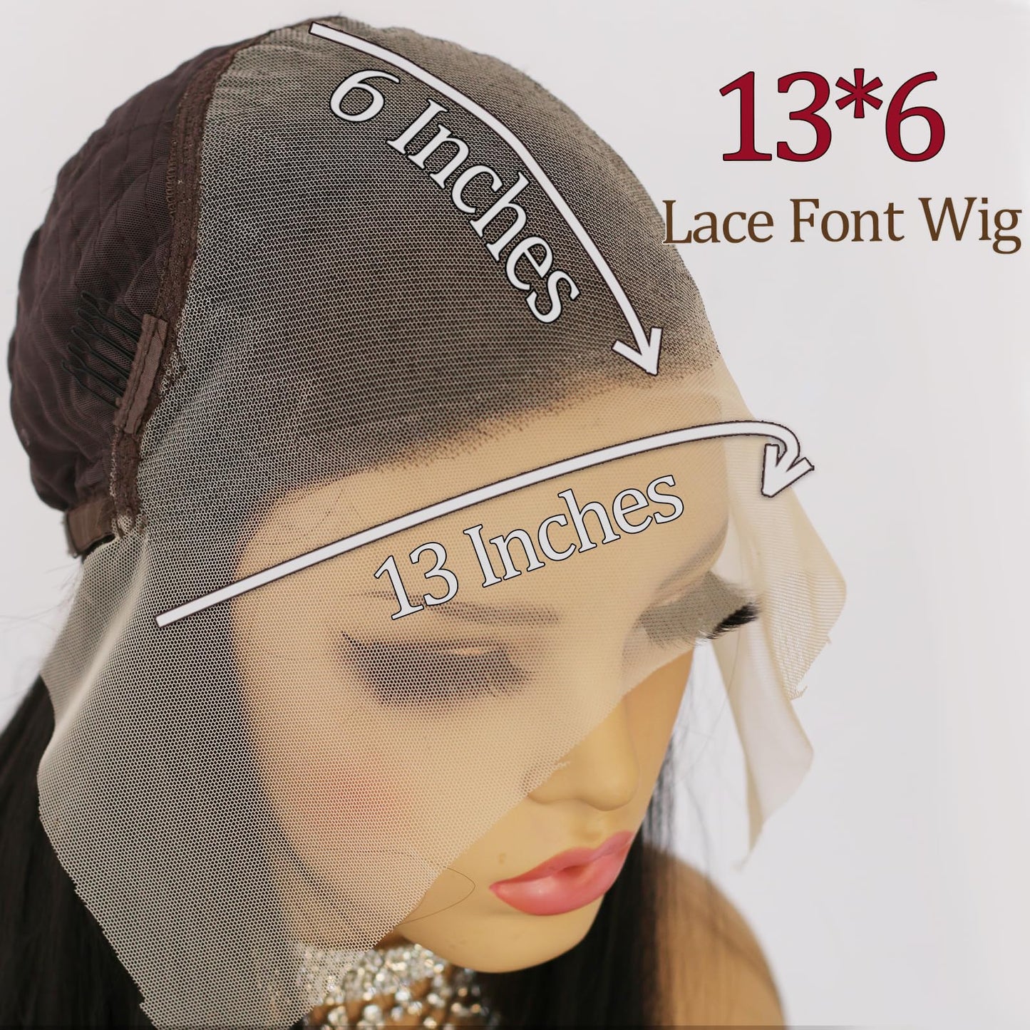 ANDRIA 13x6 HD Lace Front Wigs 200% Density Black Straight Glueless Lace Wigs Light Natural Color Lace Frontal Wigs for Women Synthetic Heat Resistant Hair Wig With Baby Hair Pre Plucked 28 Inches