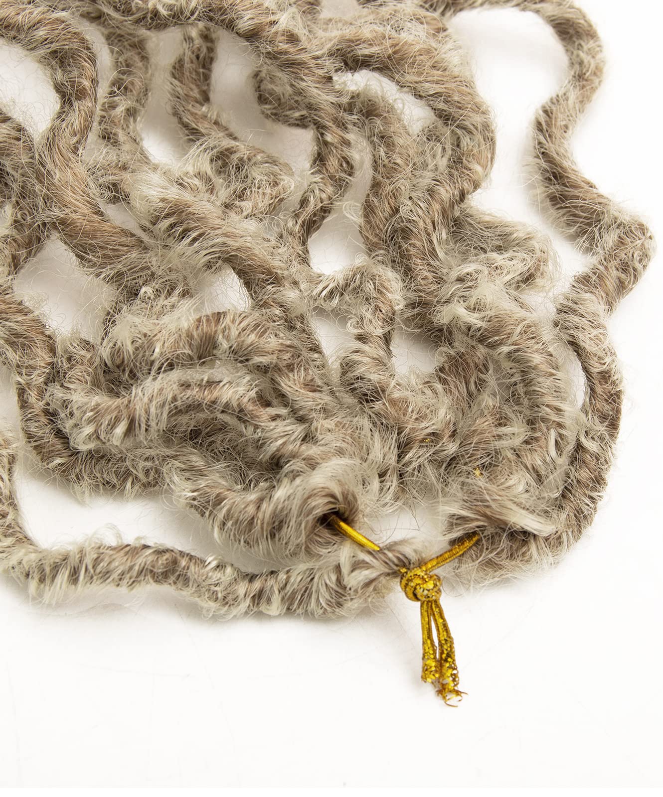 Faux Locs Crochet Hair 24Inch Wavy Pre-looped Goddess Locs Crochet Hair, 6Packs Soft Locs Curly Ends Dreadlock Crochet Locs Synthetic Crochet Hair for Black Women Human Hair (27/613, 24'')