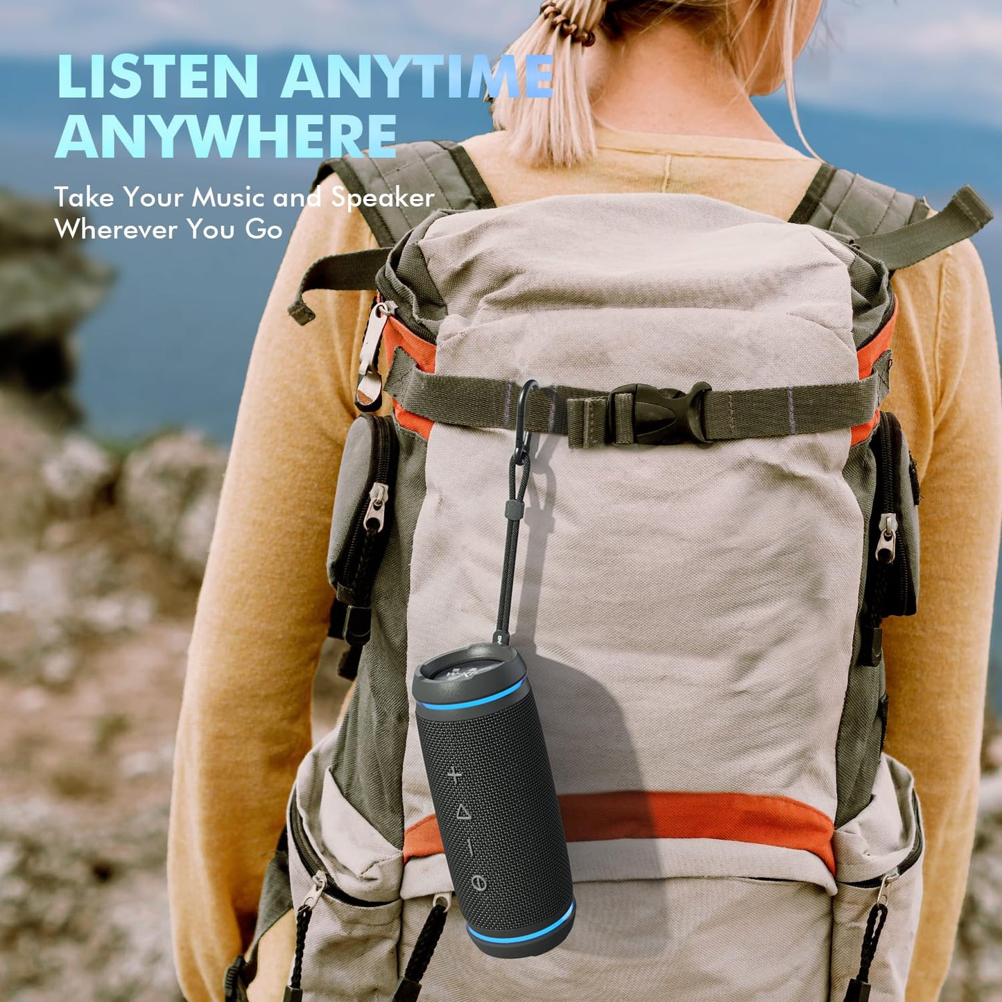 W-KING 36W Portable Speakers Bluetooth Wireless, IPX6 Waterproof Bluetooth Speaker Loud, Powerful 360° Sound, Hi-Fi Audio, BT5.4, 30H Battery, Stereo Pairing, EQ for Outdoor, Travel, Home, Beach, Bike