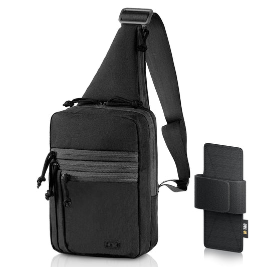 M-Tac Tactical Sling Bag for Men - Crossbody Concealed Carry Bag - Black Gen2 Mens Crossbody Holster Bag