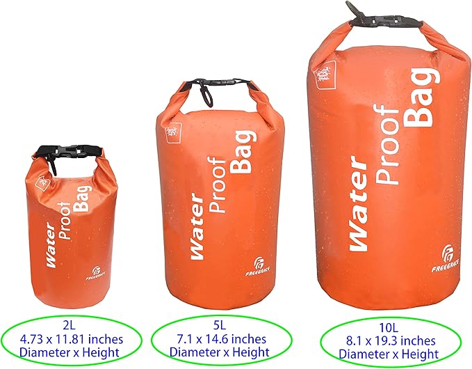 Waterproof Dry Bag - Lightweight Dry Sack with Seals and Waterproof Case - Float on Water - Keeps Gear Dry for Kayaking, Beach, Rafting, Boating, Hiking, Camping and Fishing