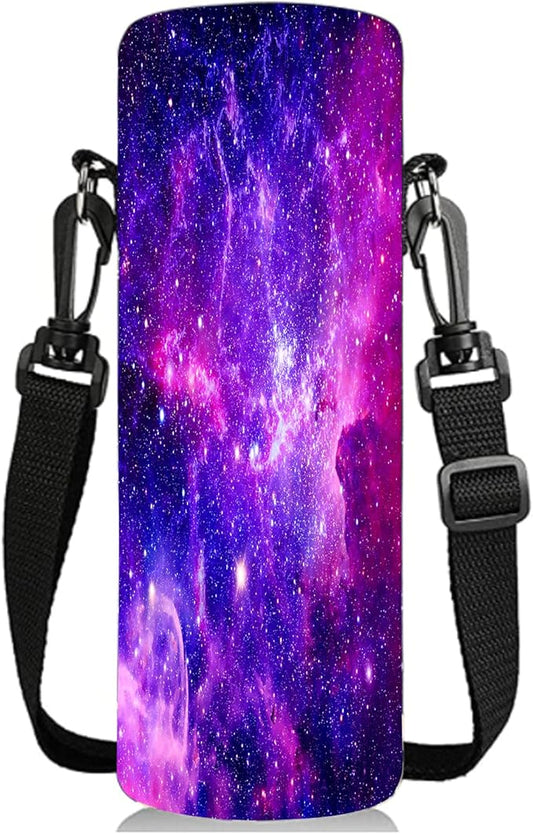 Water Bottle Sling Case Bag Carrier Holder - 500ML 750ML 1000ML Neoprene Water Bottle Sleeve Cooler Cover Pouch with Adjustable Shoulder Strap for Men Women Travel Camping Walking Hiking Running