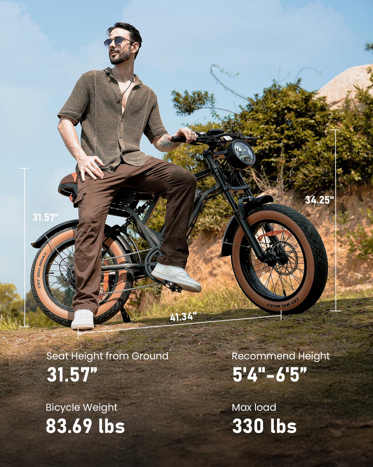 R6 Electric Bike Adults 1500W Ebike, 28MPH, 55-75 Miles Electric Motorcycle with 13AH Battery, 20" Fat Tire Electric Dirt Bike, 7-Speed E-Bike Full Suspension, 𝗥/𝗟 𝗧𝘂𝗿𝗻 𝗛𝗲𝗮𝗱𝗹𝗶𝗴𝗵𝘁