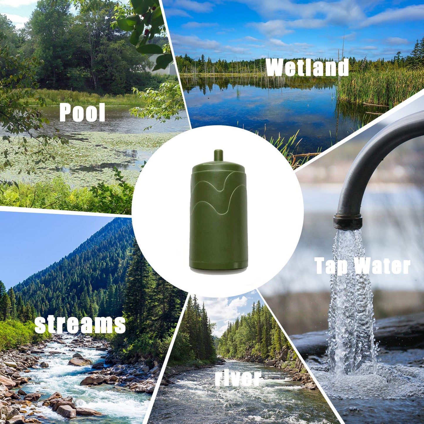 Purewell Replaceable Pre-Filter for Portable Filtered Water Purifier - Emergency Water Filter Pump with 4-Stage Integrated Filter for Camping Hiking Backpacking