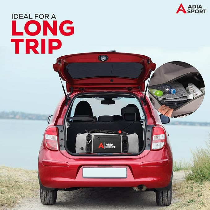 XL Waterproof Duffle Travel Bag for Vacation, Boating - Bag is Heavy Duty and fits 60L (Black & Grey)