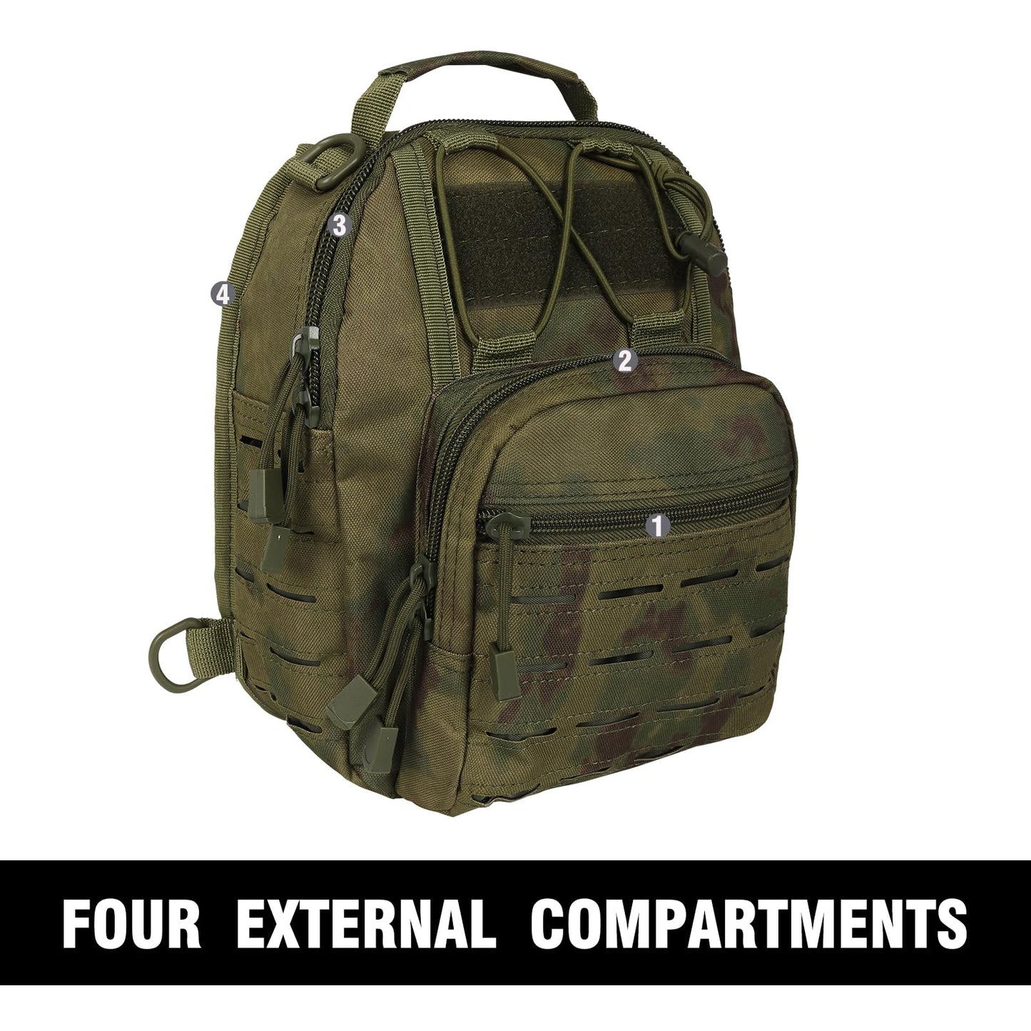 BOMTURN Tactical Backpack-1000D Waterproof Military Backpack/Laser-Cut/CCW Bags Sling Bag Tactical Satchel Shoulder Bag Men