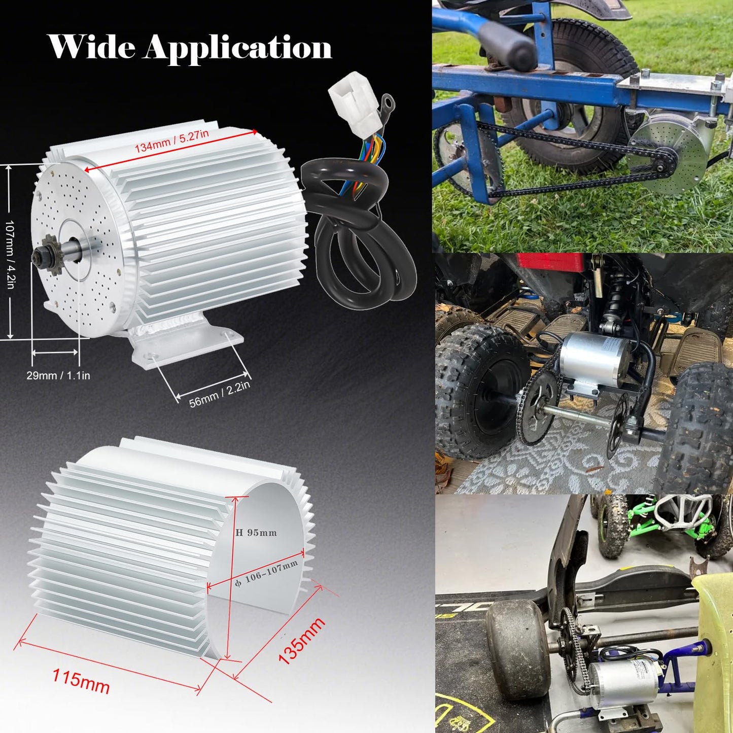 Electric Brushless DC Motor Complete Kit, 48V 2000W 4300RPM High Speed Motor, With 33A 15 Mosfet Controller, Battery Display LCD Throttle, Electric Scooter Bicycle Motorcycle Mid Drive Motor, DIY Part