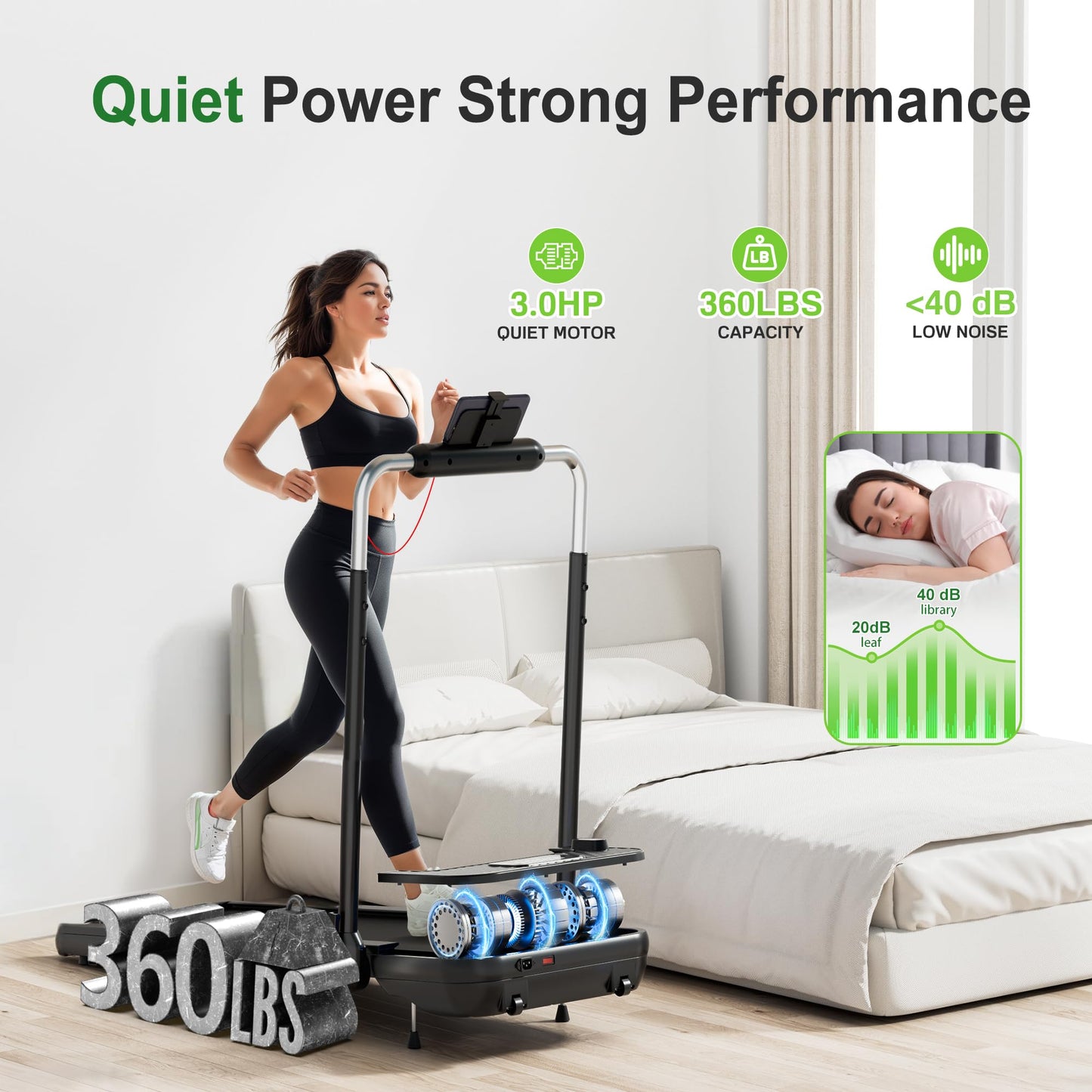 WELLFIT Foldable Walking Pad with 10% Incline, 340+ lbs Capacity, Standing Under Desk Treadmill for Home Office - 3.0HP Low Noise Running Pad with Smart Voice Control,Works with Apps & Remote