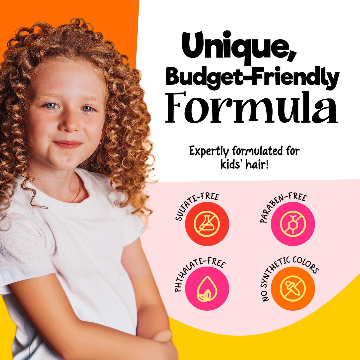 CurlyKids Hair Detangler Conditioner for Kids Kinky, Wavy & Curly Hair - Sulfate & Paraben Free Hair Care Formula - 8oz
