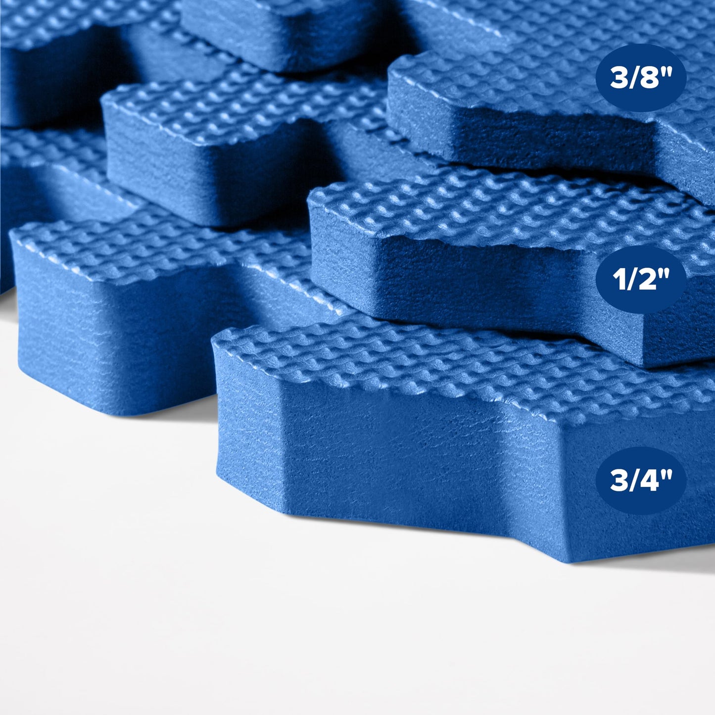 We Sell Mats 1/2 Inch Thickness Multipurpose EVA Foam Floor Tiles, Interlocking Floor Mat for Indoor Gym and Home Use, 24 in x 24 in, Blue, 100 Square Feet (25 Tiles)