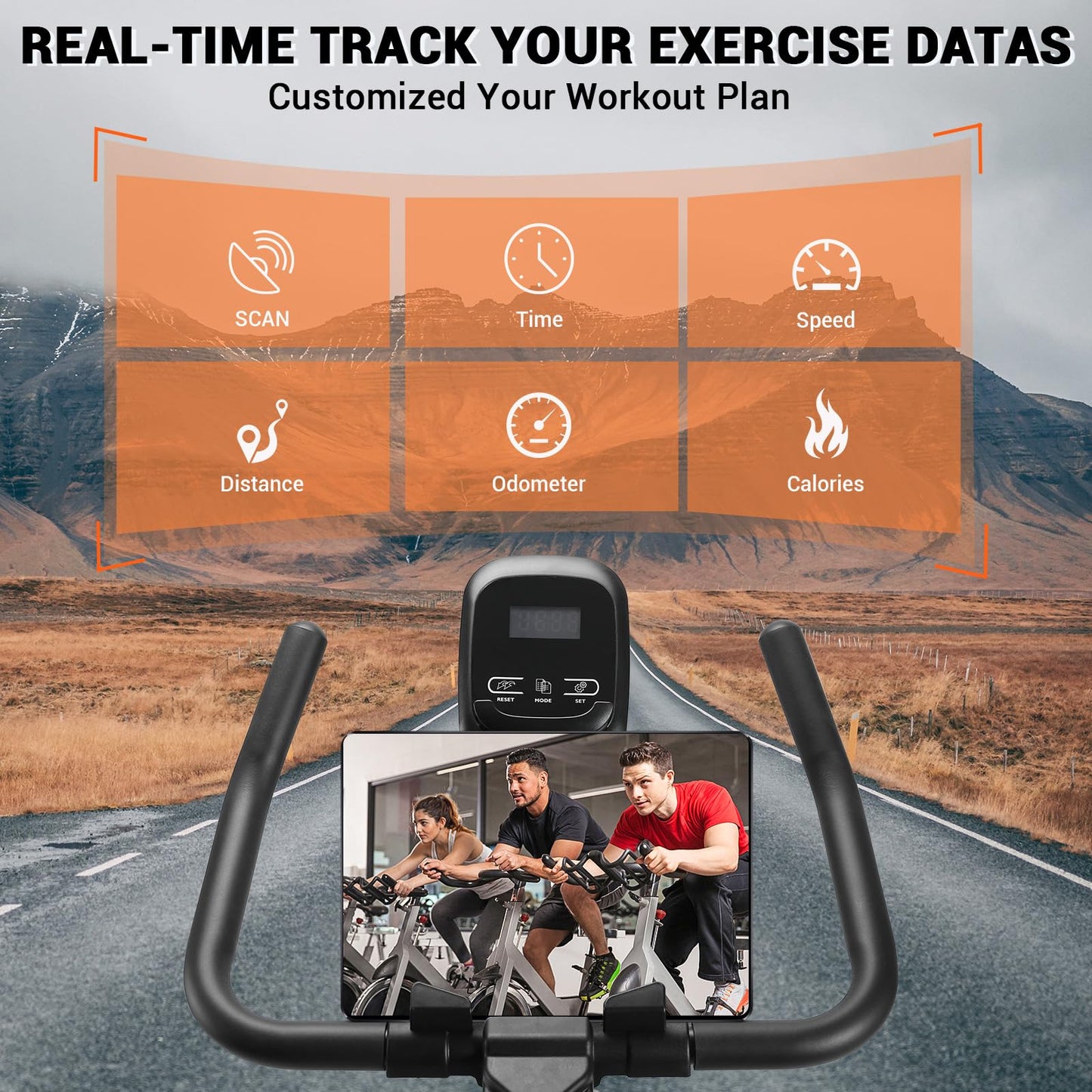 Exercise Bike, WENOKER Magnetic Resistance Stationary Bike for Home, Indoor Bike with Whisper Quiet, Heavy Flywheel and Upgraded LCD Monitor