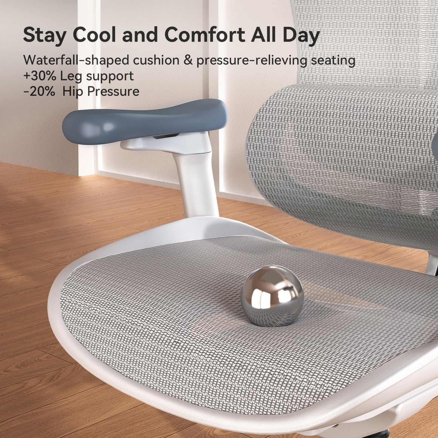 SIHOO Doro C300 Ergonomic Office Chair with 3D Armrests, Dynamic Lumbar Support, and Seat Depth Adjustment for Home Office (Grey)