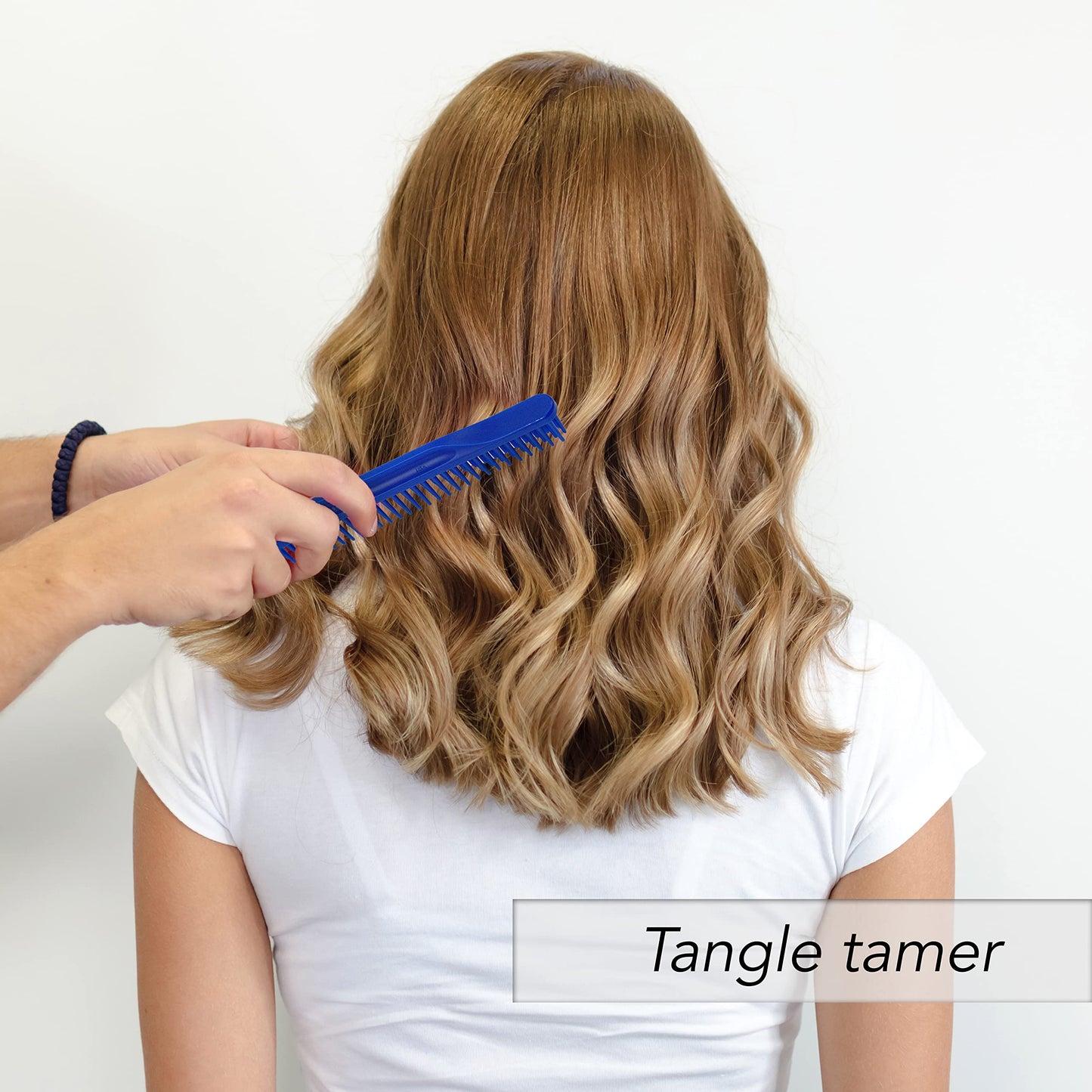 Allegro Combs 3-Row Detangling Comb, Wide Tooth Curl Defining Brush, Perfect for Curly Hair Stylists, Made in USA, Royal Blue, 1 Piece (#70)
