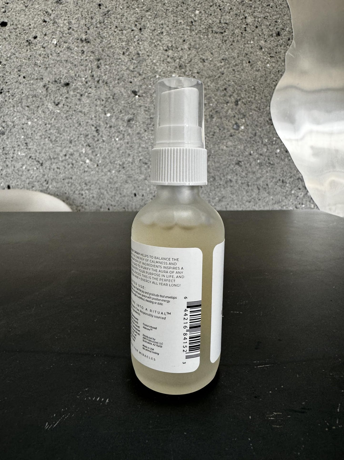 AIIR Amethyst Hair + Energy Refresher - 2 Fl Oz Crystal Infused Room and Hair Mist with Rose Water for Positive Energy Cleansing