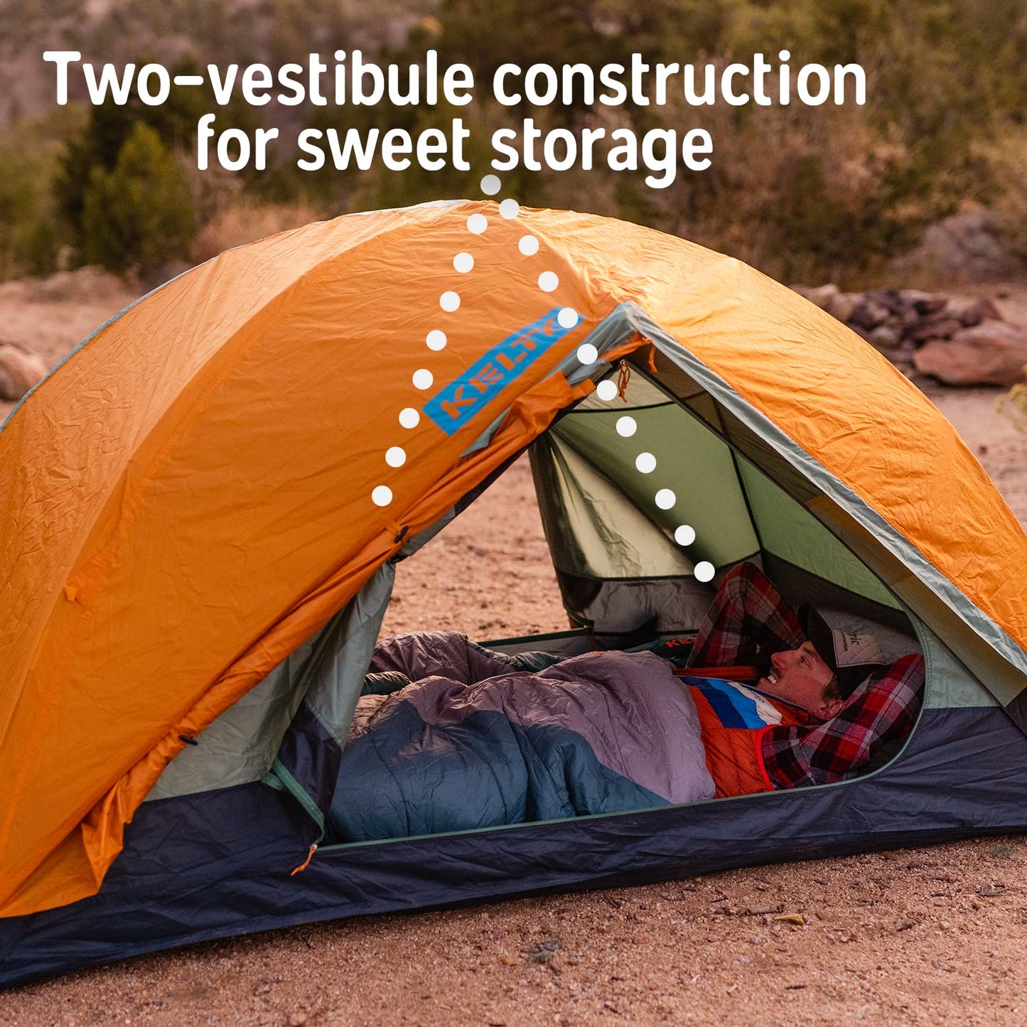 Kelty Wireless Freestanding Camping Tent, 2 4 or 6 Person Size, Huge Interior and Peak Height, Intuitive and Fast to Pitch, Color Coded Setup, 2 Door 2 Vestibule (4-Person)