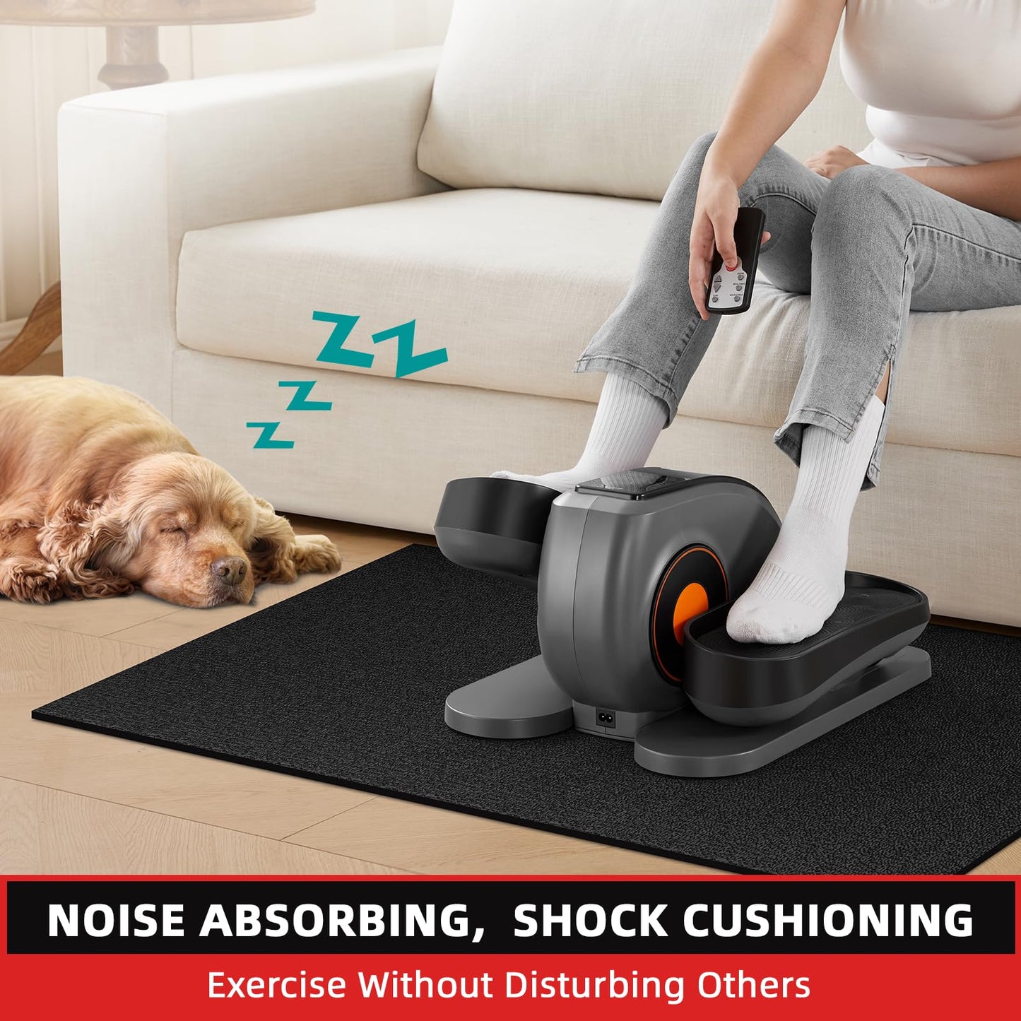 Treadmill Mat for Peloton Bike, Elliptical, Spin Bike, Walking Pad – 6mm Non-Slip Floor Mat for Under Treadmill, Exercise Equipment, Gym, Carpet & Hardwood Floor
