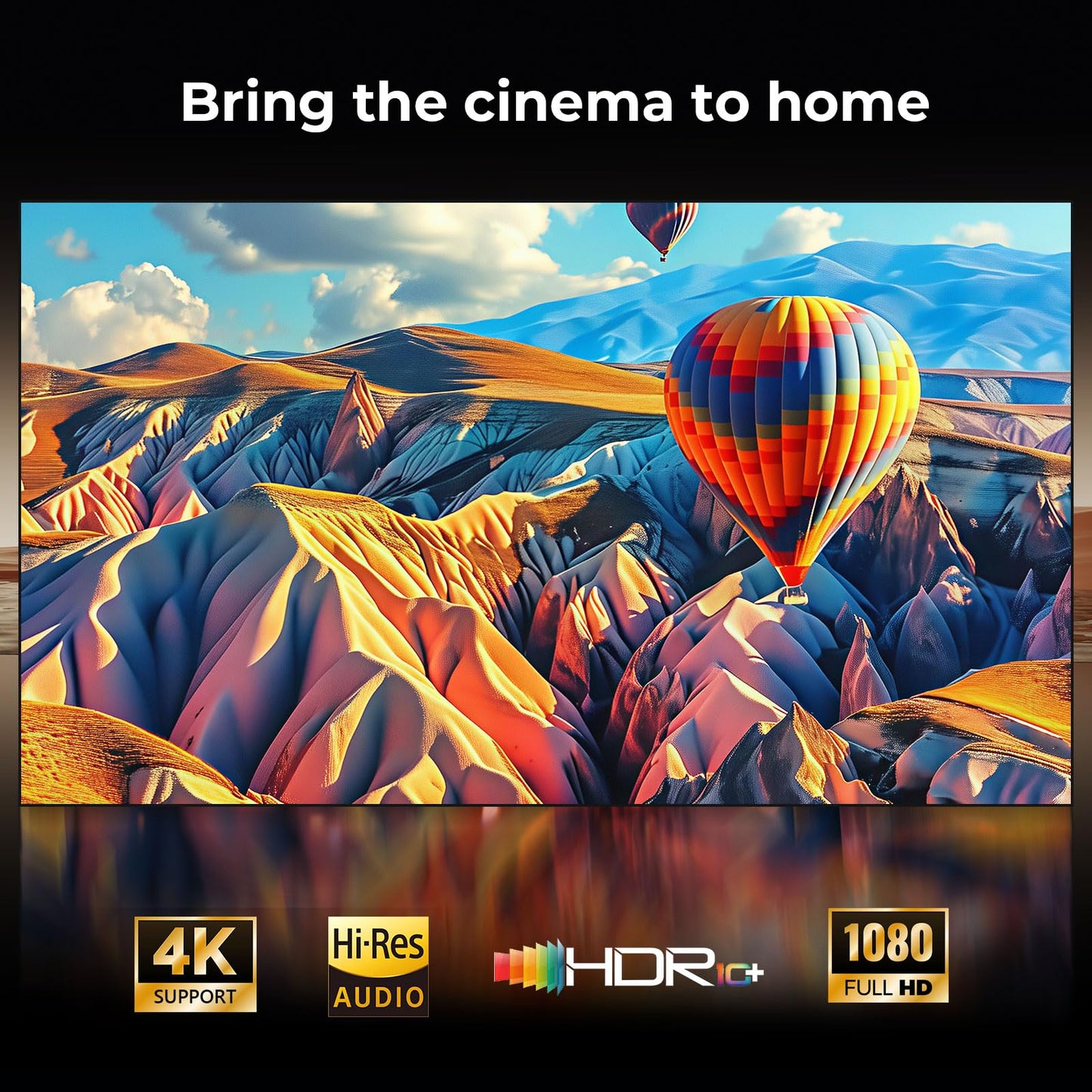 [1200 ANSI/Google Store/Voice Control] 4K Outdoor Smart Projector with WiFi6 and Bluetooth, 10,000+ Apps, Portable Proyector, Sovboi 1080P Audio Phone Movie Home [180° Stand & 300 ''Display]