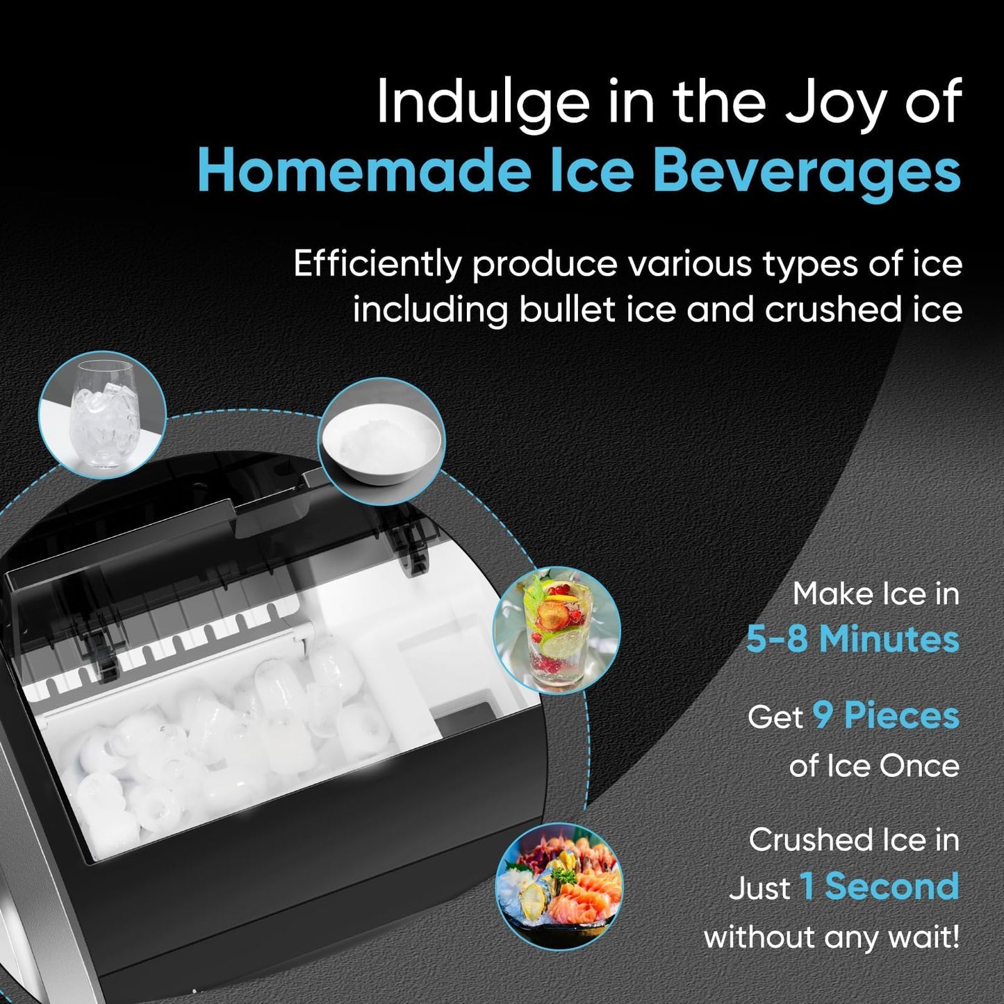 ICEPURE 5-in-1 Water Cooler with Ice Maker, Bottom Load for 5 Gallon Bottle, WIFI, Bullet and Crushed/Chewable Ice, 35lbs/24H, Hot and Cold Water, Water Dispenser Built-in Ice Machine, Stainless Steel
