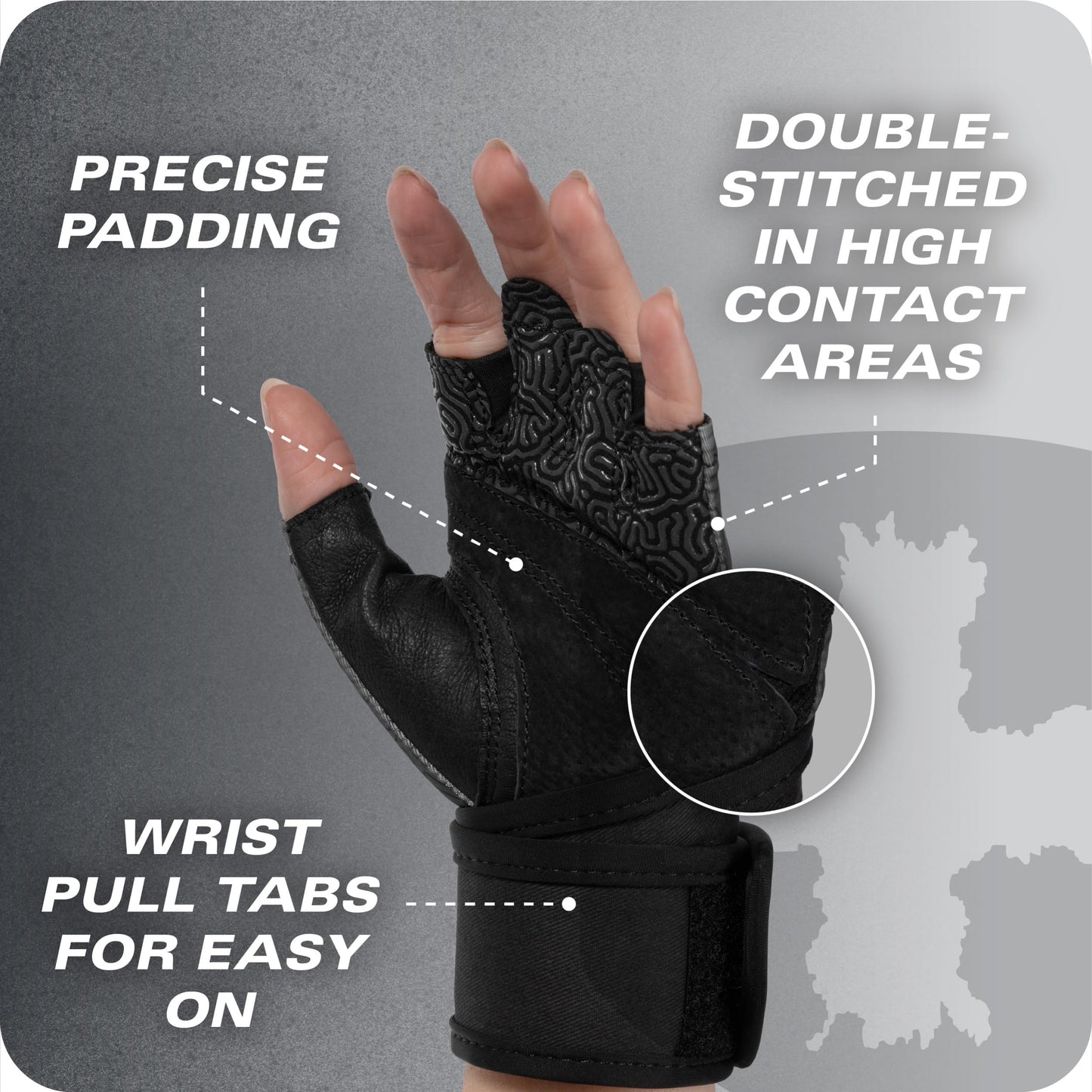 Harbinger Pro Wristwrap Gloves 3.0 - Enhanced Grip, Superior Wrist Support, Breathable 4-Way Stretch Lycra, Durable Leather Palm, Half-Finger Design for Weightlifting, Training - Small, Women's