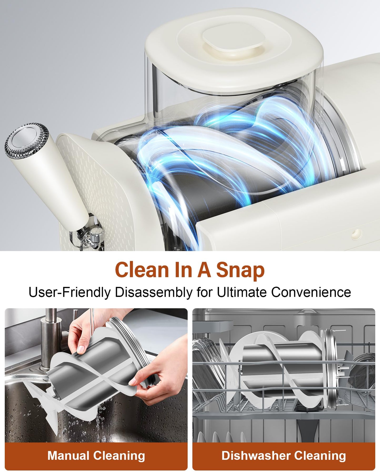 Slush Machine & Ice Cream Maker Machine 2-IN-1, 6 Modes for Smoothies, Milkshakes, Cocktails, Margarita, and Ice Cream, Double-Layer Tank, With Ice Cream Cone Holder, Self-Cleaning, For Home Use