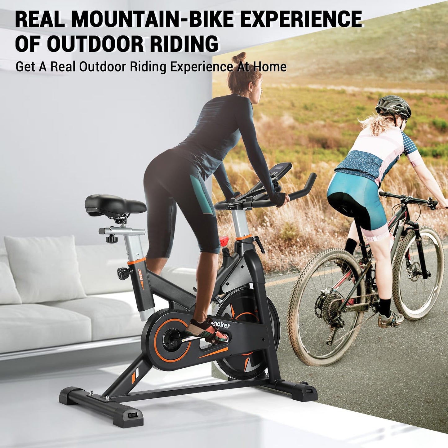 Exercise Bike, WENOKER Magnetic Resistance Stationary Bike for Home, Indoor Bike with Whisper Quiet, Heavy Flywheel and Upgraded LCD Monitor