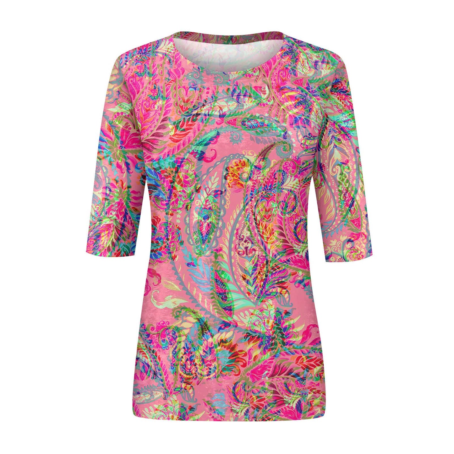 Sleeveless Plus Size Tops for Women 3/4 Length Sleeve Womens Tops 2024 Floral Print Vintage Casual Loose with Round Neck Plus Size Shirts