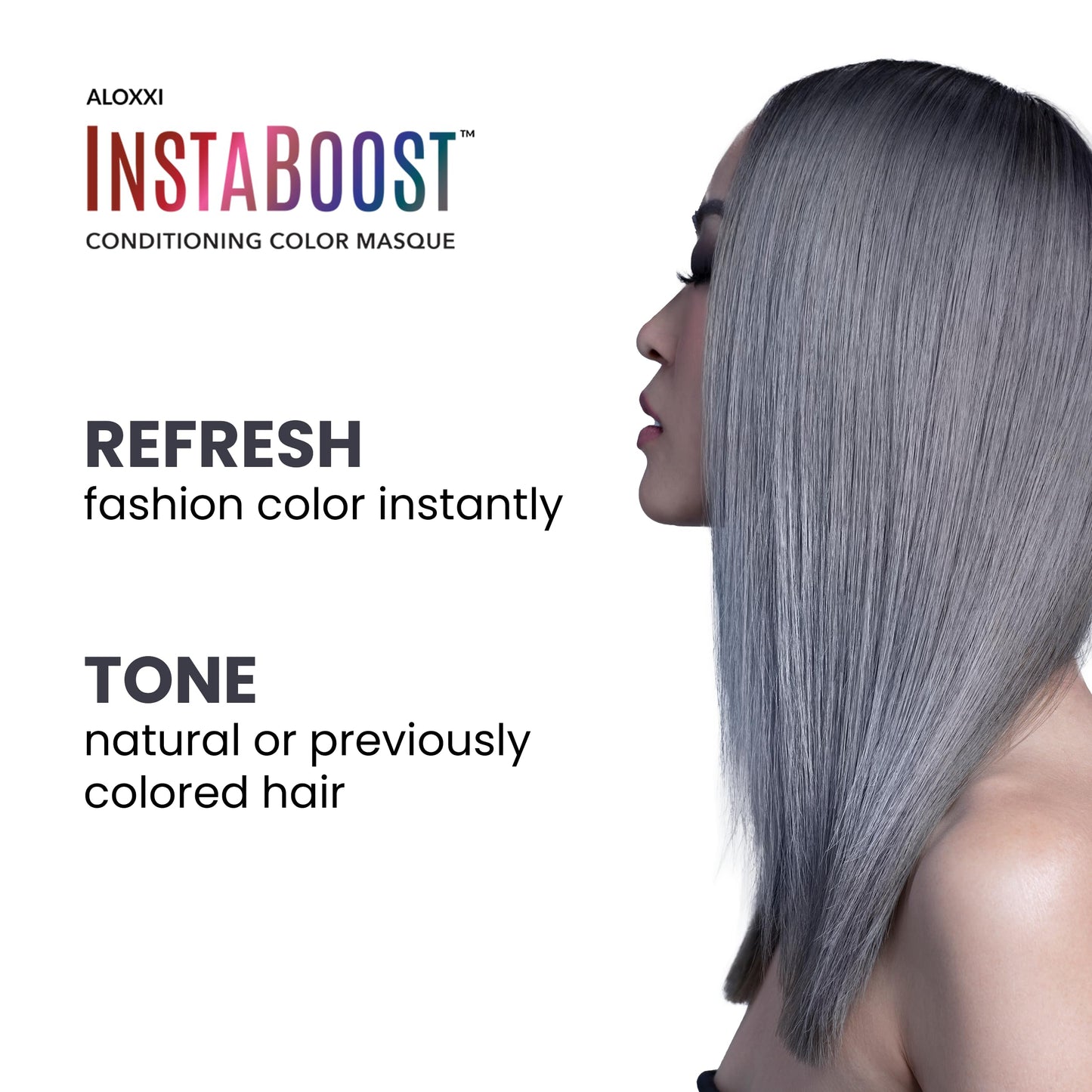 ALOXXI InstaBoost Conditioning Color Mask in Silver Fox, Deposits Silver Color and Deeply Conditions Hair, 6.8 Fl Oz