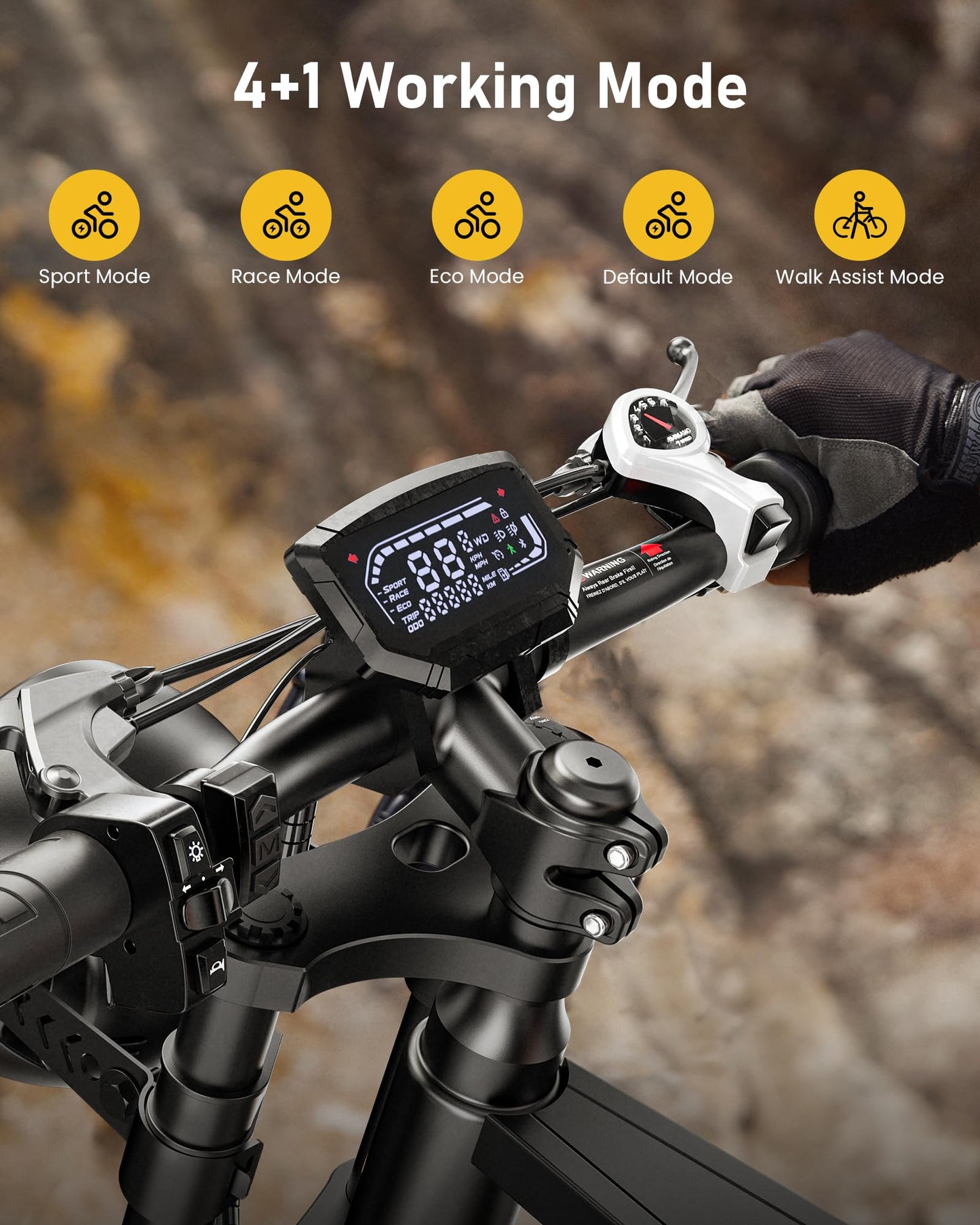 R6 Electric Bike Adults 1500W Ebike, 28MPH, 55-75 Miles Electric Motorcycle with 13AH Battery, 20" Fat Tire Electric Dirt Bike, 7-Speed E-Bike Full Suspension, 𝗥/𝗟 𝗧𝘂𝗿𝗻 𝗛𝗲𝗮𝗱𝗹𝗶𝗴𝗵𝘁