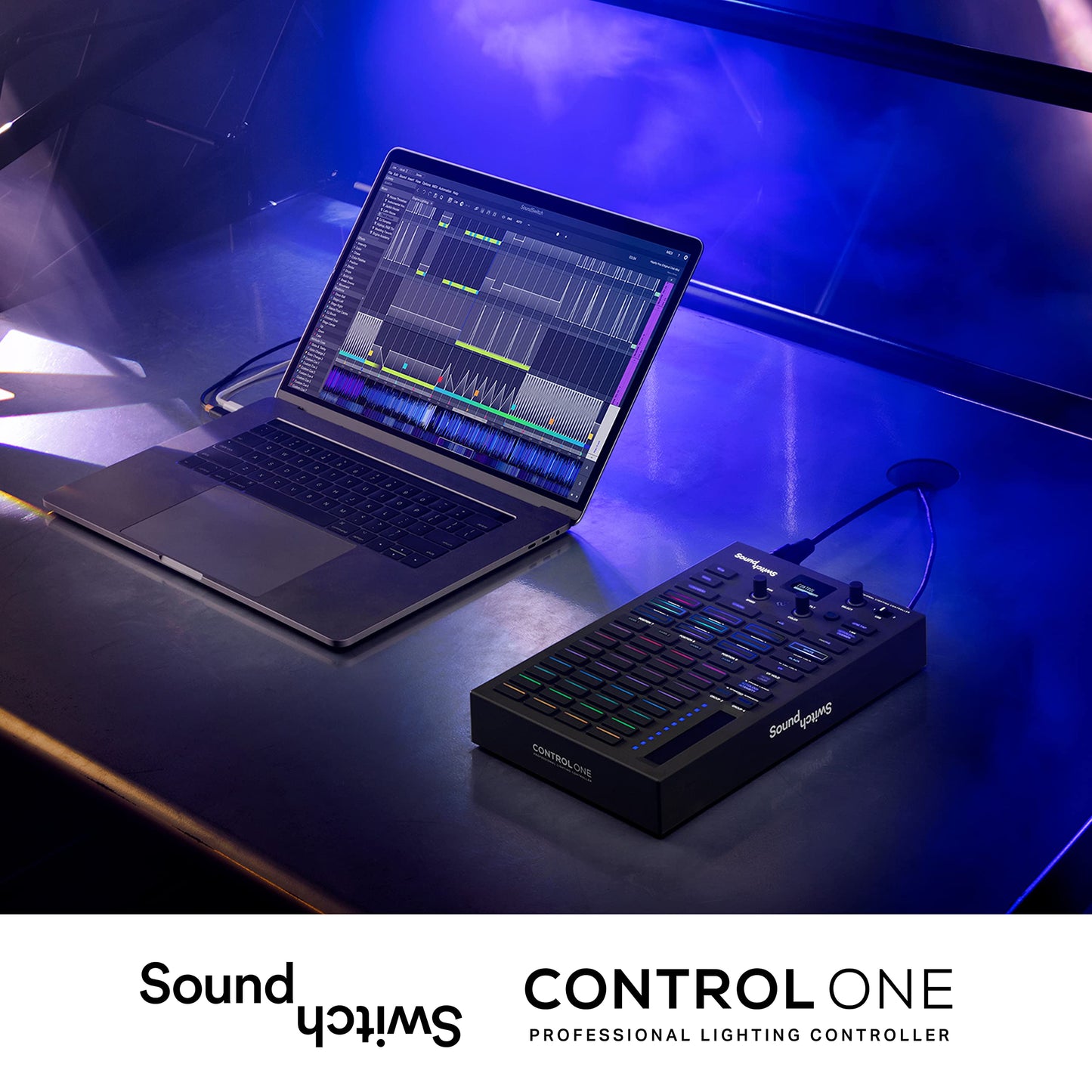 SoundSwitch Control One – Professional DMX DJ Lighting Controller with 3 Months SoundSwitch Software Access and DMX Lights and Phillips Hue Support