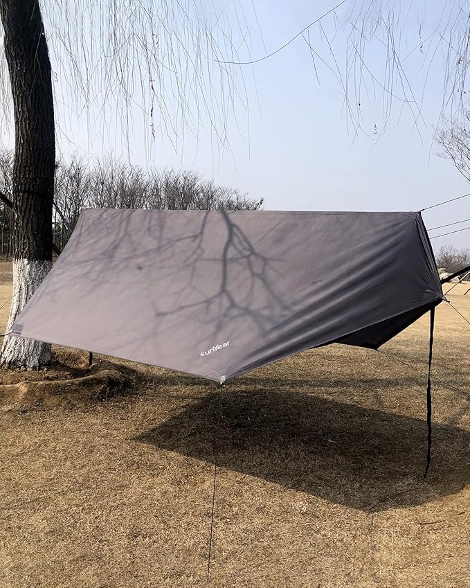 Hammock Tent Rain Fly-Camping Hammock Outdoor Tarp-Small Door Design-Keep Side Wind Rain-Best for Backpacking Hiking Camping Survival
