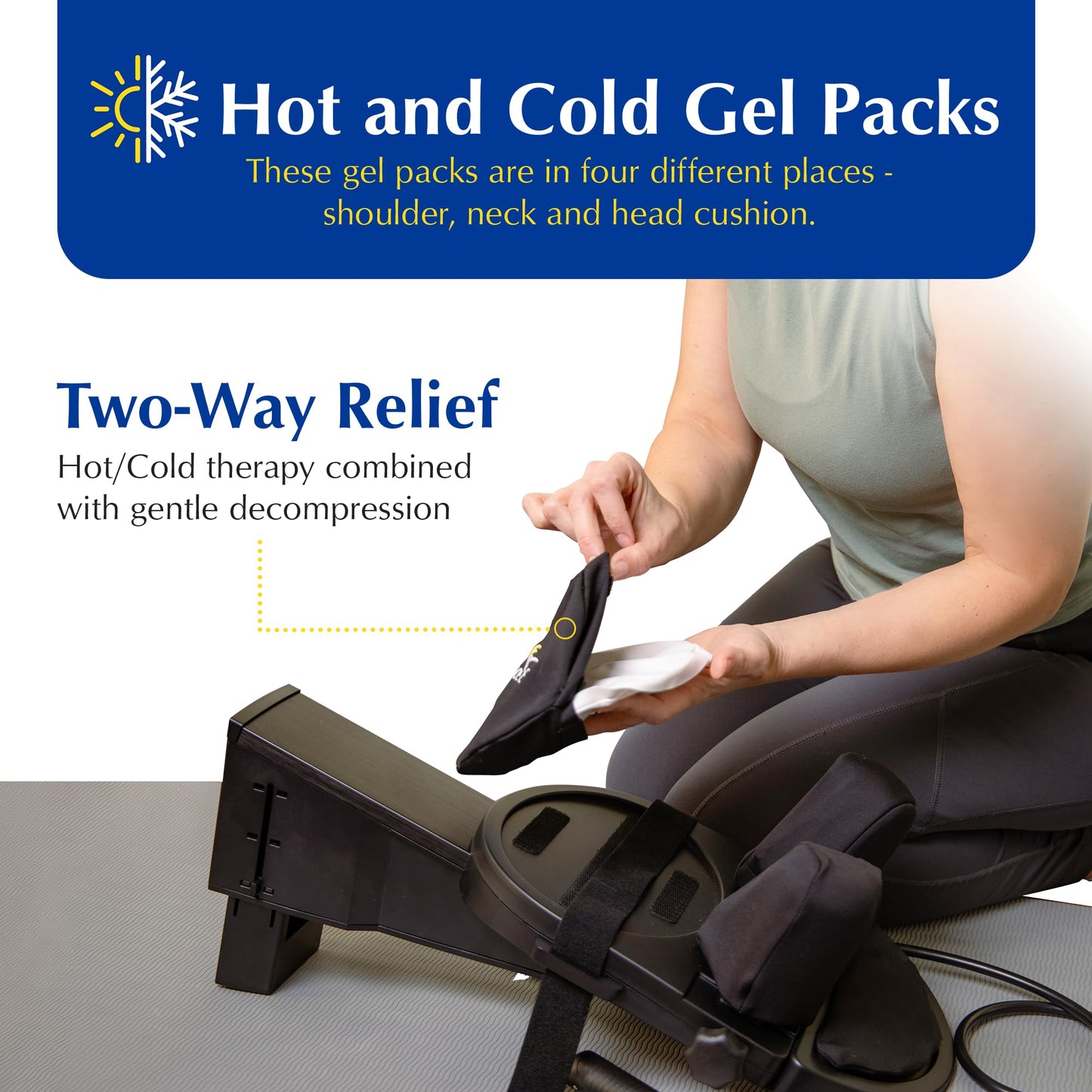 Brace Direct Cervical Traction Device - Spinal Decompression & Neck Pain Relief, Herniated Disc & Spondylosis Support with Hot Cold Therapy - E0849 (Portable - Adjustable Traction up to 40 lbs)
