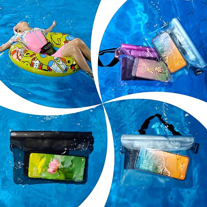 Waterproof Fanny Pack, Waterproof Pouch for Phone Passport Wallet Purse for Swimming Boating Fishing Diving Beach