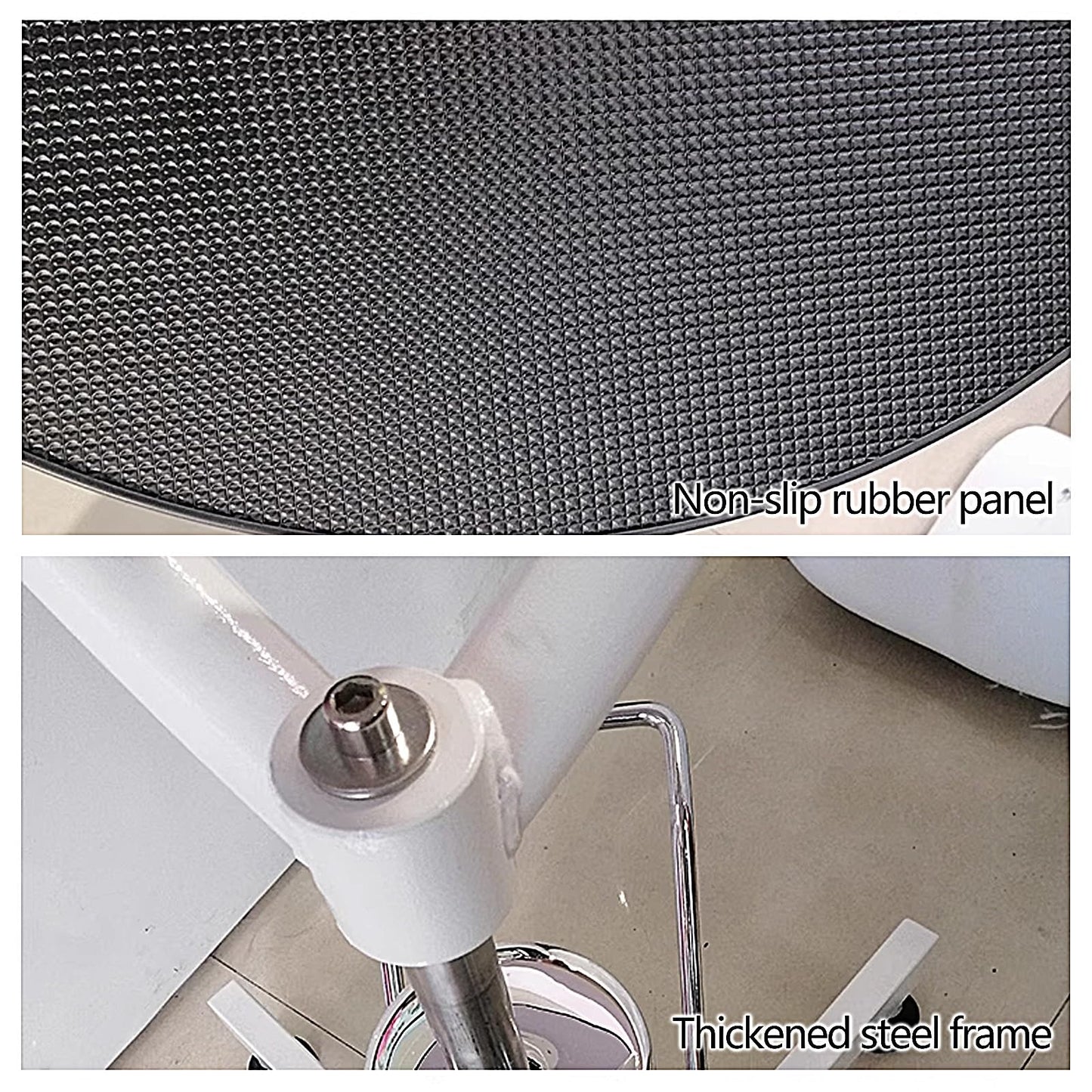 360°Swivel Dog Washing Station Hydraulic Lift Pet Grooming Table Heavy Duty Pet Grooming Table with Non-Slip Countertop Thickened Steel Frame Black and White